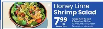 Albertsons Jumbo raw peeled & deveined shrimp offer