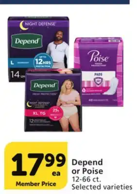Albertsons Depend or poise offer