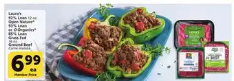 Albertsons Laura's 92% lean 12 oz. open nature 93% lean or o organics 85% lean grass fed 16 oz offer