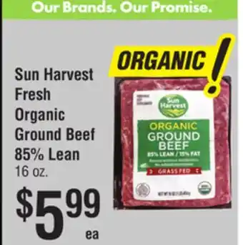Smart & Final Sun harvest fresh organic ground beef 85% lean offer