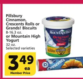 Albertsons Pillsbury cinnamon, crescents rolls or grands! biscuits 8-16.3 oz. or mountain high yogurt 32 oz offer