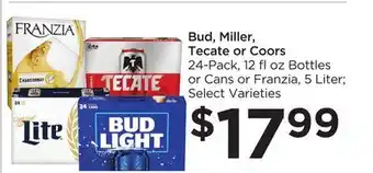 Food 4 Less Bud, miller, tecate or coors offer