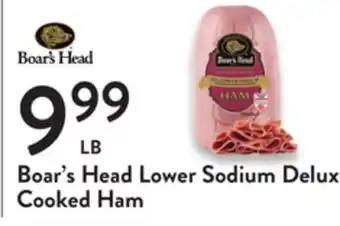 Fresh Thyme Boar's head lower sodium deluxe cooked ham offer