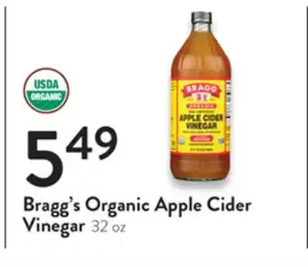 Fresh Thyme Bragg's organic apple cider vinegar offer