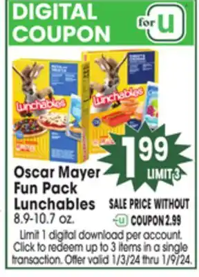 Jewel-Osco Oscar mayer fun pack lunchables offer