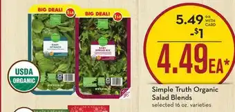 Mariano's Simple truth organic salad blends offer
