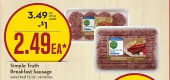 Mariano's Simple truth breakfast sausage offer