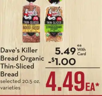 Mariano's Dave's killer bread organic thin-sliced bread offer