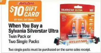 $10 Gift Card When You Buy A Sylvania Silverstar Ultra
