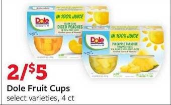 Fareway Dole Fruit Cups offer