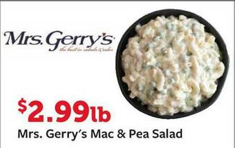 Fareway Mrs. Gerry's Mac & Pea Salad offer