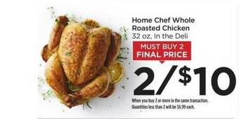 Food 4 Less Home Chef Whole Roasted Chicken offer