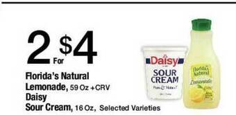 Jons International Florida;s Natural Lemonade, Daisy Sour Cream offer