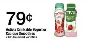 Jons International Activia Drinkable Yogurt Or Cacique Smoothies offer