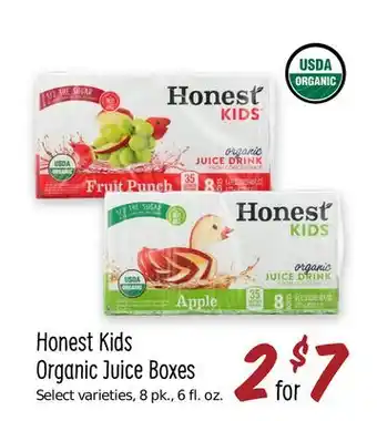 Sprouts Farmers Market Honest kids organic juice boxes offer