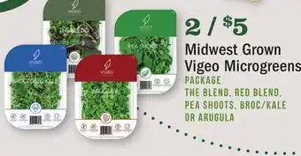 Heinen's Midwest grown vigeo microgreens offer