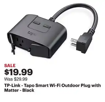 Best Buy Tp-link - tapo smart wi-fi outdoor plug with matter - black offer