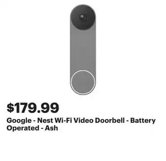 Best Buy Google - nest wi-fi video doorbell - battery operated - ash offer