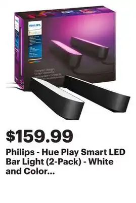 Best Buy Philips - hue play smart led bar light (2-pack) - white and color ambiance offer