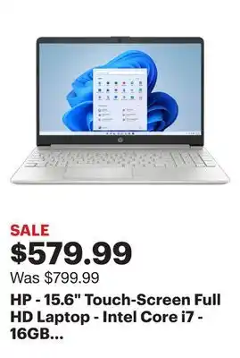 Best Buy Hp - 15.6 touch-screen full hd laptop - intel core i7 - 16gb memory - 512gb ssd - natural silver offer