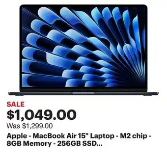 Best Buy Apple - macbook air 15 laptop - m2 chip - 8gb memory - 256gb ssd (latest model) - midnight offer