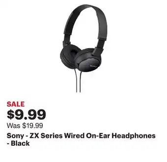 Best Buy Sony - zx series wired on-ear headphones - black offer