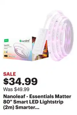 Best Buy Nanoleaf - essentials matter 80 smart led lightstrip (2m) smarter kit - flexible and trimmable - white and colors offer