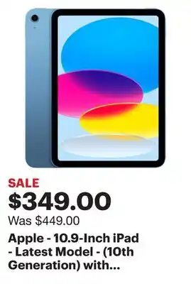Best Buy Apple - 10.9-inch ipad - latest model - (10th generation) with wi-fi - 64gb - blue offer