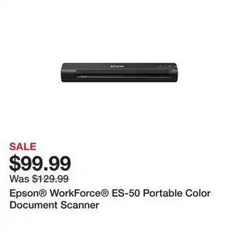 Office Depot Epson workforce es-50 portable color document scanner offer