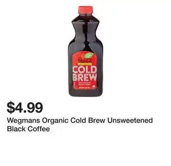Wegmans Wegmans organic cold brew unsweetened black coffee offer