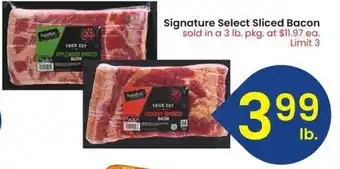 Albertsons Signature Select Sliced Bacon offer