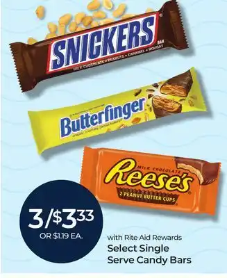 Rite Aid Select single serve candy bars offer