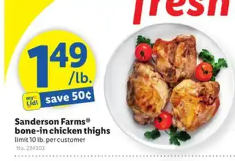 Lidl Sanderson farms bone-in chicken thighs offer