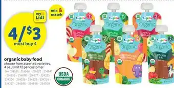 Lidl Organic baby food offer