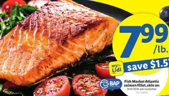 Lidl Fish market atlantic salmon fillet, skin on limit offer
