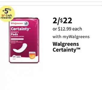 Walgreens Walgreens certainty offer