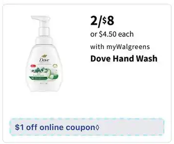 Walgreens Dove hand wash offer