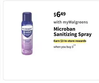 Walgreens Microban sanitizing spray offer