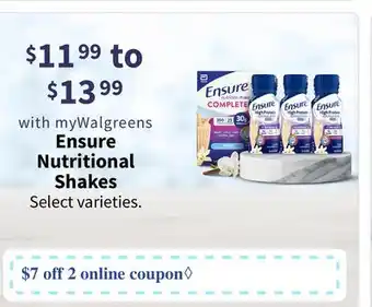 Walgreens Ensure nutritional shakes offer