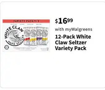 Walgreens 12-pack white claw seltzer variety pack offer