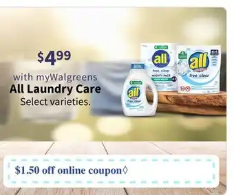 Walgreens All laundry care offer
