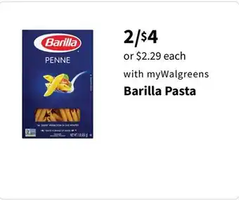 Walgreens Barilla pasta offer