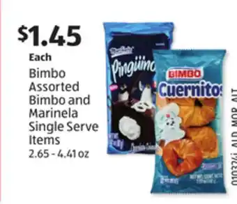 Aldi Bimbo assorted bimbo and marinela single serve items offer