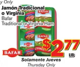 El Super Fresh Bafar traditional or virginia ham offer