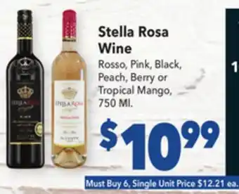 Vallarta Supermarkets Stella rosa wine offer