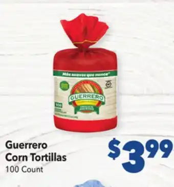 Vallarta Supermarkets Guerrero corn tortillas offer