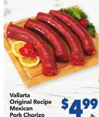 Vallarta Supermarkets Vallarta original recipe mexican pork chorizo offer