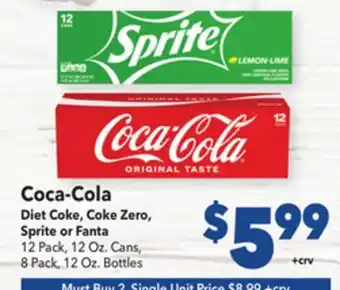 Vallarta Supermarkets Coca-cola diet coke, coke zero, sprite or fanta offer