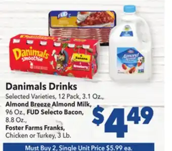 Vallarta Supermarkets Danimals drinks offer