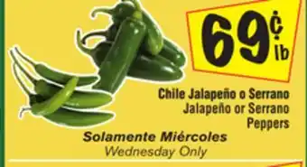 El Super Jalapeño or serrano peppers offer